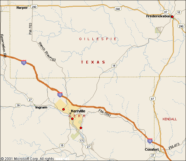 Map of the KerrvilleFredericksburg Area Fire Stations Visited